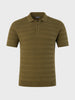 Men's Green Slim Fit Solid Flat Knit Polo T-Shirt