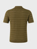Men's Green Slim Fit Solid Flat Knit Polo T-Shirt
