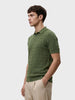 Men's Green Slim Fit Solid Flat Knit Polo T-Shirt