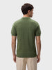 Men's Green Slim Fit Solid Flat Knit Polo T-Shirt