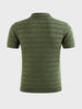Men's Green Slim Fit Solid Flat Knit Polo T-Shirt