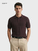 Men's Brown Slim Fit Solid Casual Polos T-Shirt