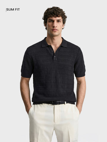 Men's Black Slim Fit Solid Casual T-Shirt