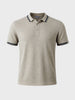 Men's Beige Slim Fit Solid Casual Polo T-Shirt