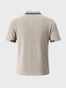 Men's Beige Slim Fit Solid Casual Polo T-Shirt