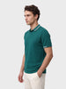Men's Teal Slim Fit Solid Casual Polo T-Shirt