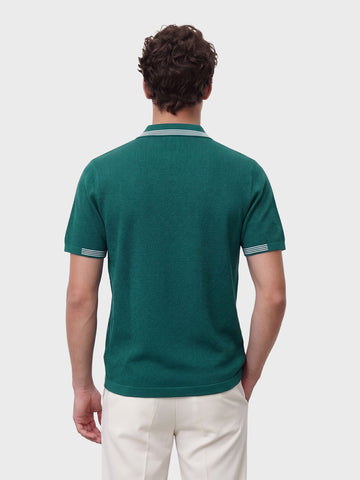 Men's Teal Slim Fit Solid Casual Polo T-Shirt