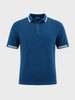 Men's Blue Slim Fit Solid Casual Polo T-Shirt