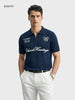 Men's Navy Blue Slim Fit Solid Casual Polo T-Shirt