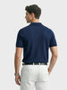 Men's Navy Blue Slim Fit Solid Casual Polo T-Shirt