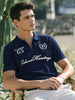 Men's Navy Blue Slim Fit Solid Casual Polo T-Shirt