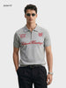 Men's Grey Slim Fit Solid Casual Polo T-Shirt