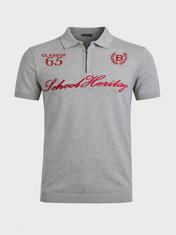 Men's Grey Slim Fit Solid Casual Polo T-Shirt