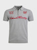 Men's Grey Slim Fit Solid Casual Polo T-Shirt