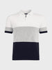 Men's White Slim Fit Striped Flat Knit T-Shirt