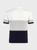 Men's White Slim Fit Striped Flat Knit T-Shirt