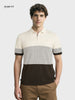 Men's Olive Slim Fit Striped Flat Knit T-Shirt