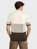 Men's Olive Slim Fit Striped Flat Knit T-Shirt