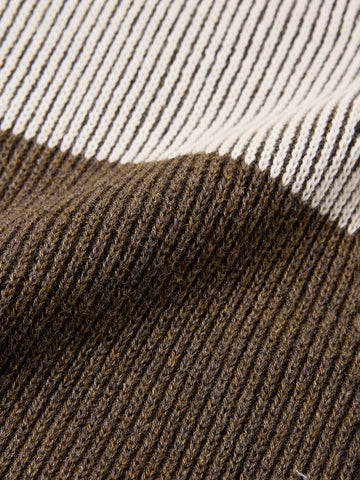 Men's Olive Slim Fit Striped Flat Knit T-Shirt