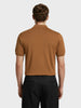 Men's Brown Slim Fit Striped Flat Knit Polo Collar T-Shirt