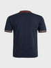 Men's Navy Blue Slim Fit Solid Flat Knit Polo T-Shirt