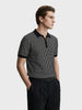 Men's Black Slim Fit Striped Casual T-Shirt