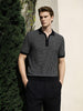 Men's Black Slim Fit Striped Casual T-Shirt