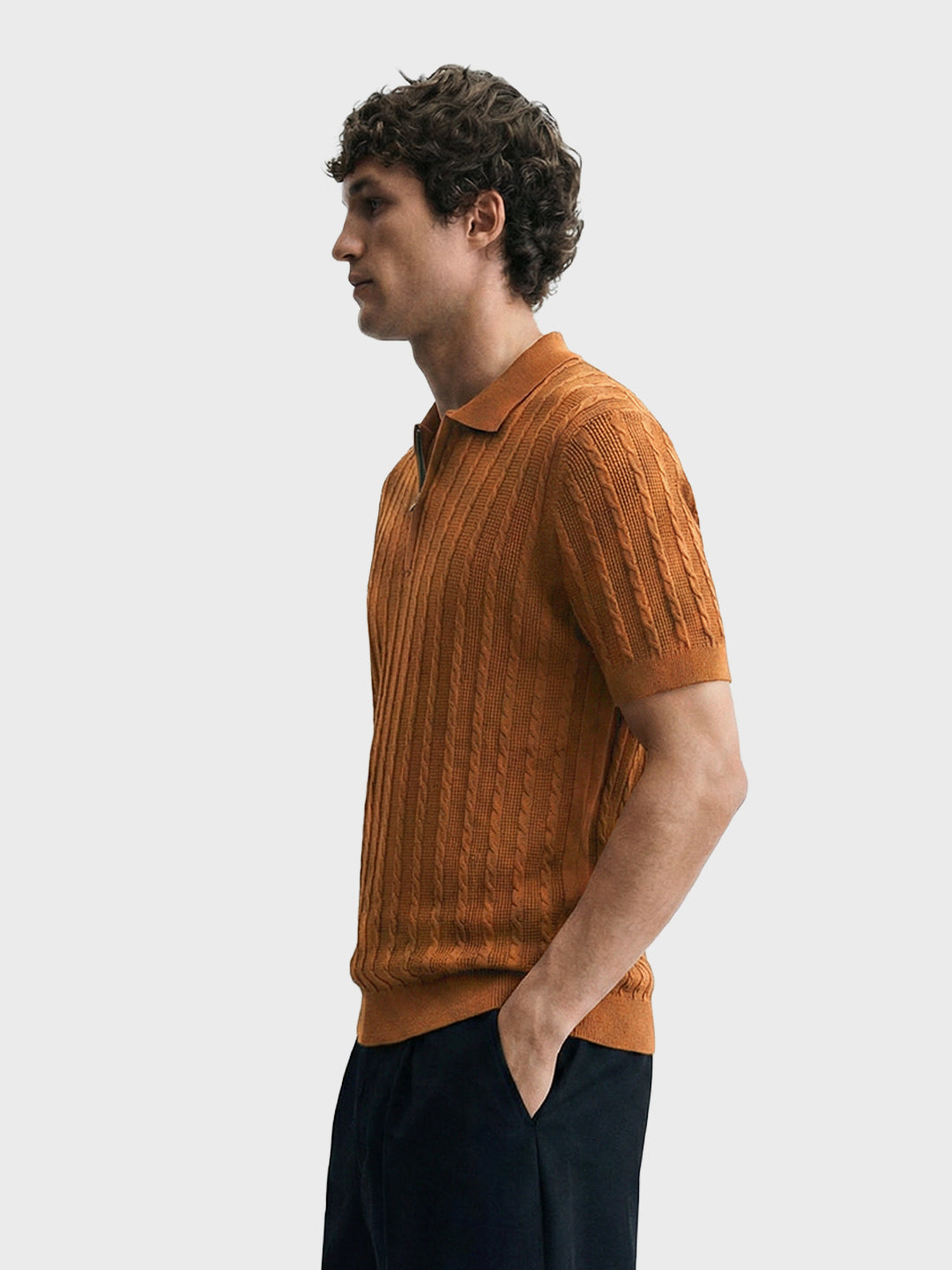 Men's Brown Slim Fit Solid Casual T-Shirt