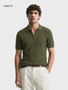 Men's Green Slim Fit Textured Casual T-Shirt