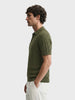 Men's Green Slim Fit Textured Casual T-Shirt