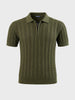 Men's Green Slim Fit Textured Casual T-Shirt
