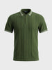 Men's Green Slim Fit Solid Casual Polo T-Shirt
