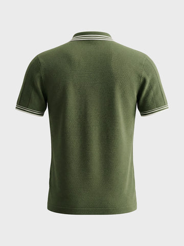 Men's Green Slim Fit Solid Casual Polo T-Shirt