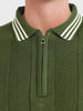 Men's Green Slim Fit Solid Casual Polo T-Shirt