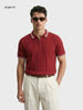 Men's Red Slim Fit Solid Casual Polo T-Shirt