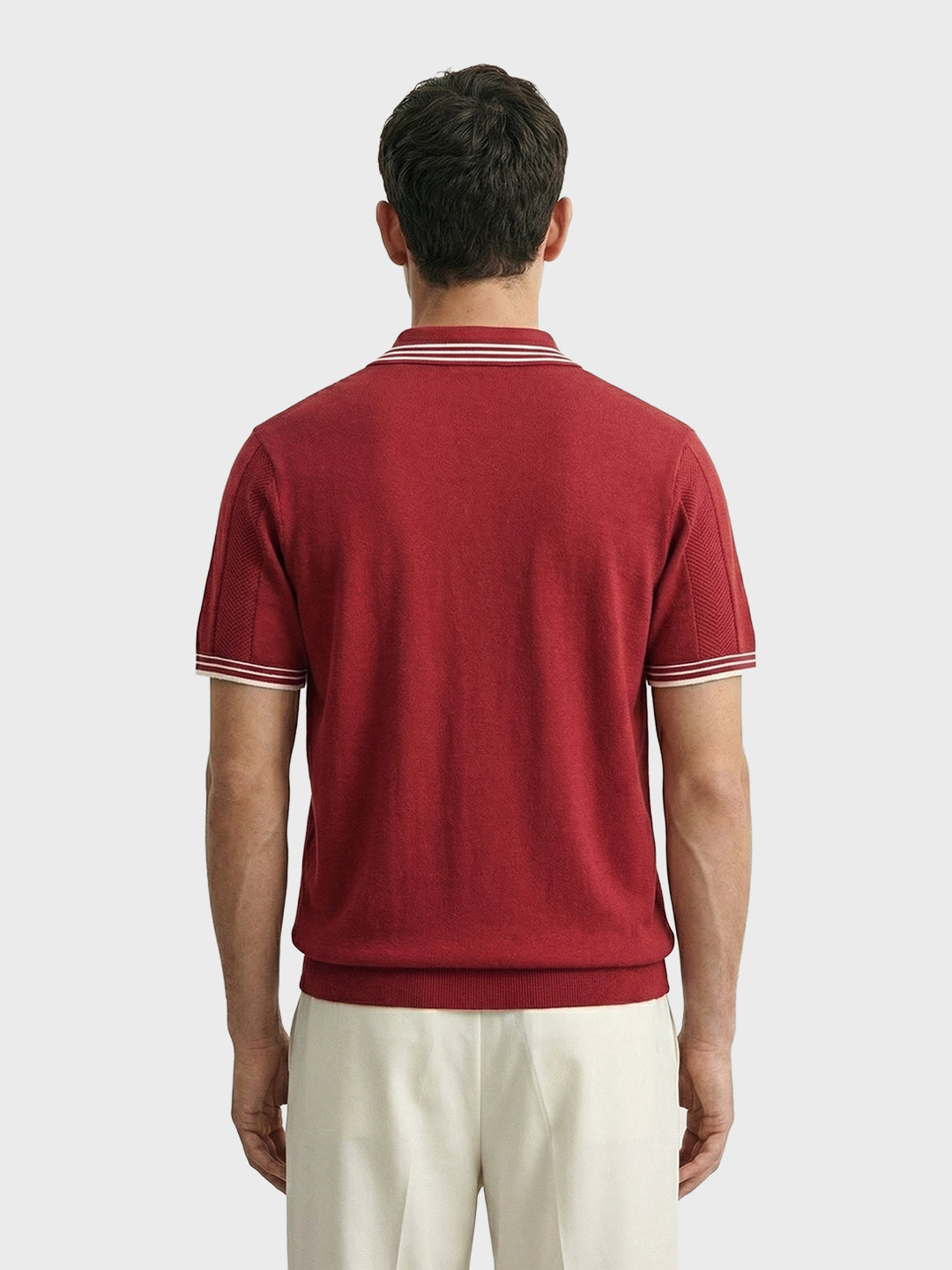 Men's Red Slim Fit Solid Casual T-Shirt