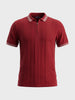 Men's Red Slim Fit Solid Casual Polo T-Shirt