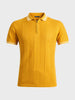 Men's Yellow Slim Fit Solid Casual Polo T-Shirt