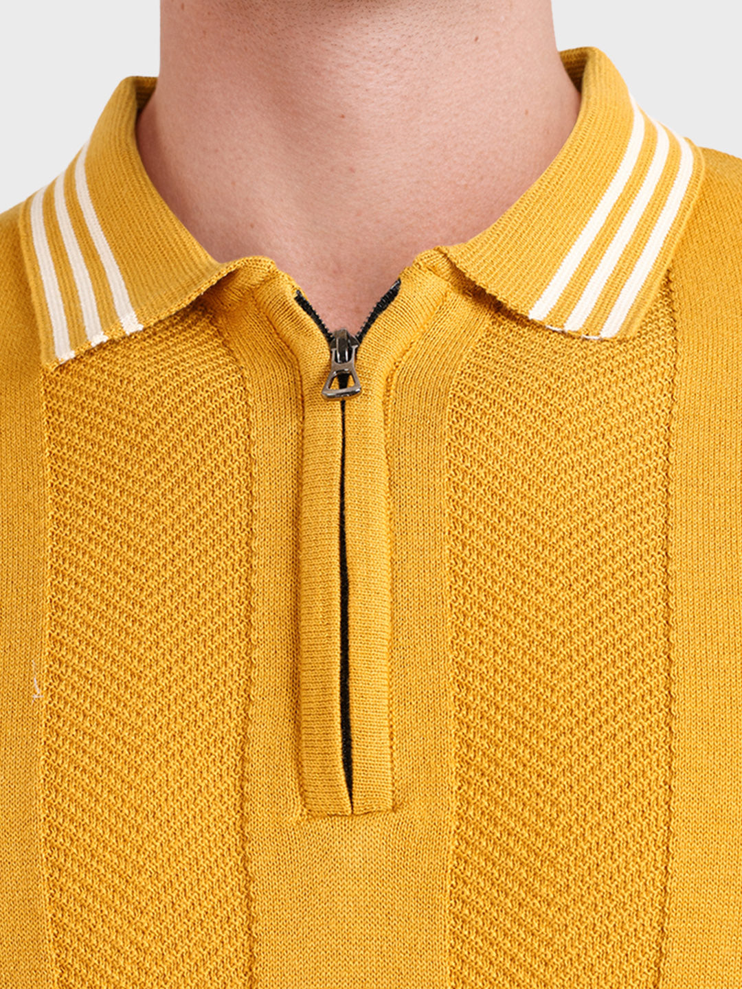 Men's Yellow Slim Fit Solid Casual T-Shirt