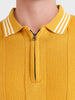 Men's Yellow Slim Fit Solid Casual Polo T-Shirt