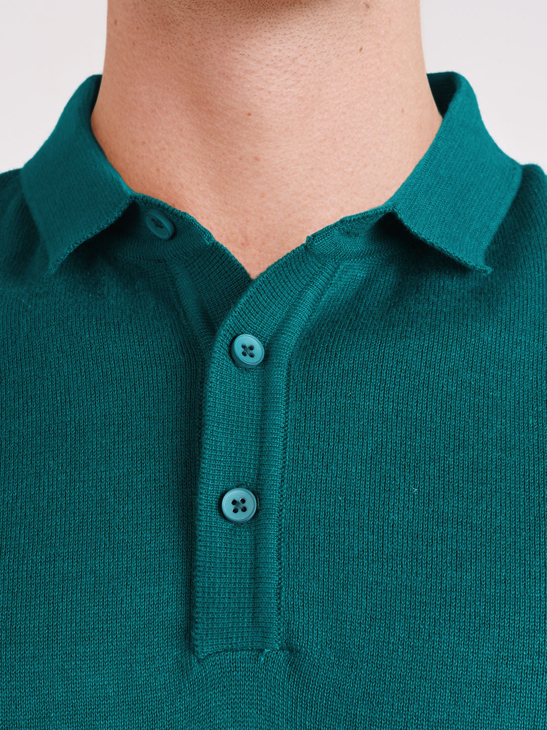 Men's Green Slim Fit Solid Casual Polo T-Shirt