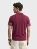 Men's Maroon Slim Fit Solid Casual T-Shirt