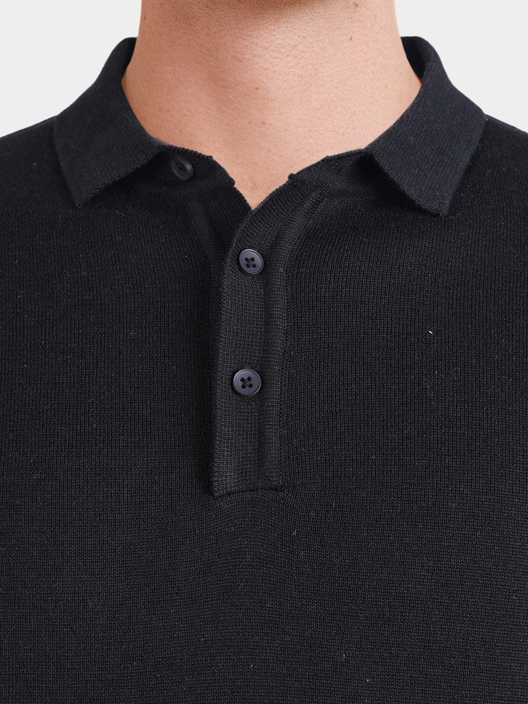 Men's Black Slim Fit Solid Casual Polo T-Shirt