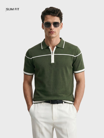 Men's Green Slim Fit Solid Casual T-Shirt