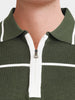 Men's Green Slim Fit Solid Casual T-Shirt