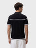 Men's Black Slim Fit Solid Flat Knit Polo T-Shirt