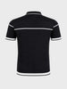 Men's Black Slim Fit Solid Flat Knit Polo T-Shirt