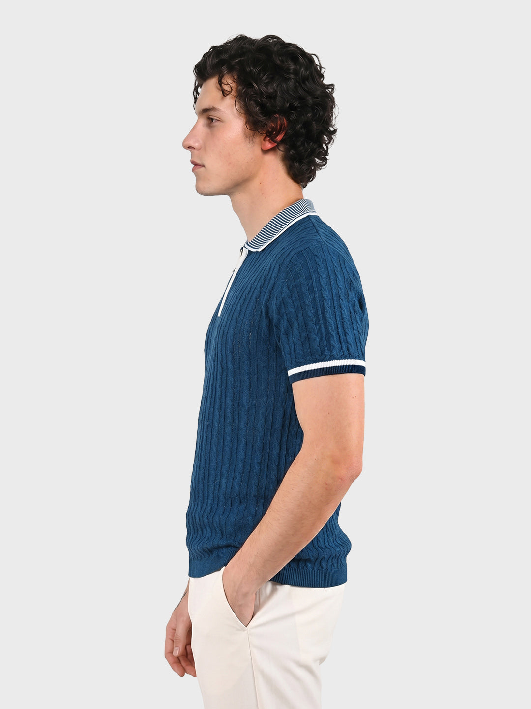 Men's Teal Slim Fit Solid Casual T-Shirt