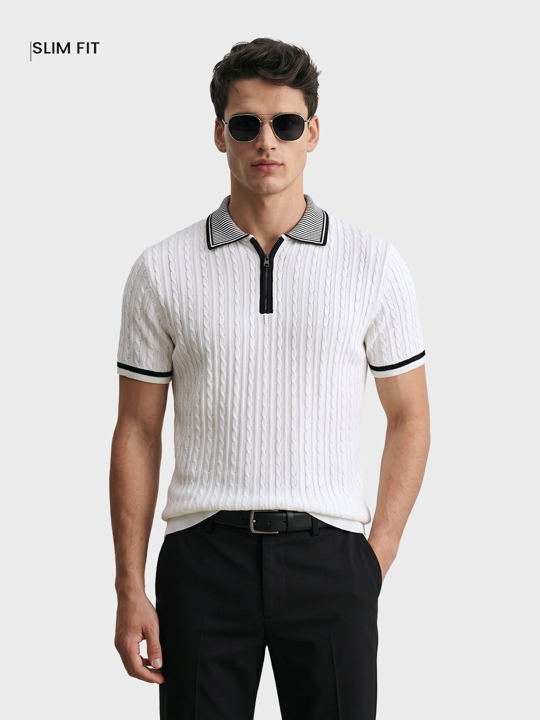 Men's Cream Slim Fit Solid Casual T-Shirt