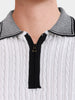 Men's Cream Slim Fit Solid Casual Polo T-Shirt